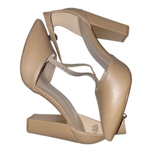 Dream Pairs Tan Block Heel Heels with Ankle Straps (S0012)